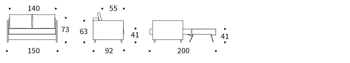 SCHLAFSOFA Flachgewebe Dunkelgrün  - Dunkelgrün/Schwarz, Design, Textil/Metall (150/80/90cm) - Innovation