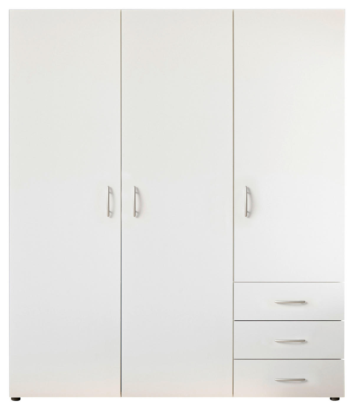 ŠATNÍ SKŘÍŇ S OTOČNÝMI DVEŘMI, bílá, 150/176/51,3 cm - bílá/barvy stříbra, Moderní, kompozitní dřevo/plast (150/176/51,3cm) - MID.YOU