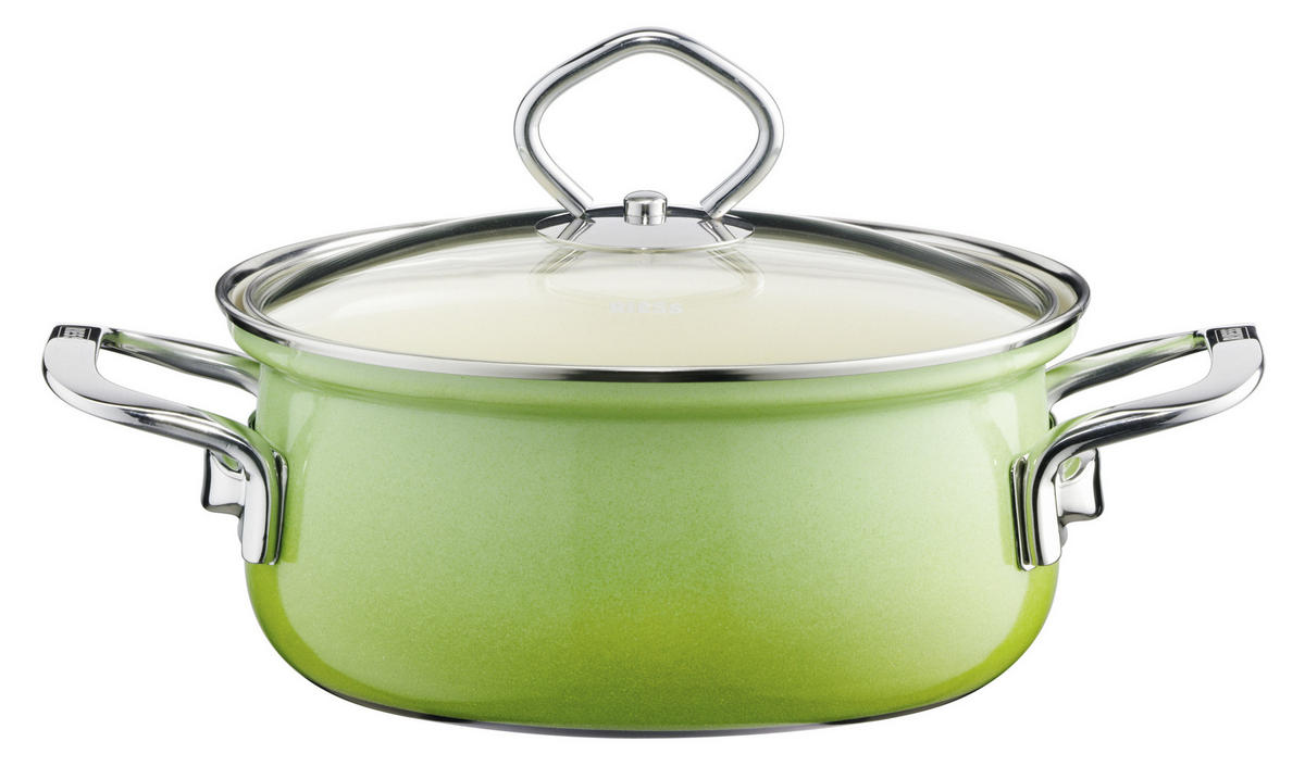 Kochtopfset Smaragd 7-teilig  - Grün, Basics, Glas/Metall (48,5/28,5/24cm) - Riess