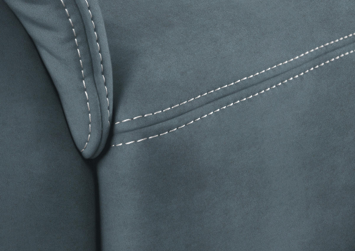 3-SITZER-SOFA in Mikrofaser Blau  - Blau/Beige, Konventionell, Textil/Metall (198/100/89cm) - Beldomo Comfort