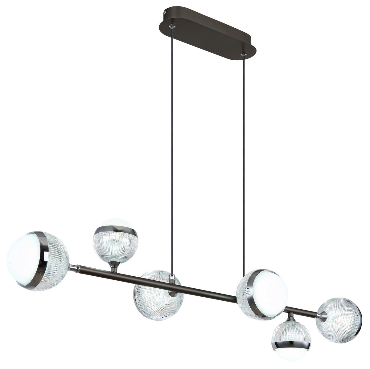 LED-HÄNGELEUCHTE 91/28 cm  - Klar/Chromfarben, KONVENTIONELL, Kunststoff/Metall (91/28cm) - Globo