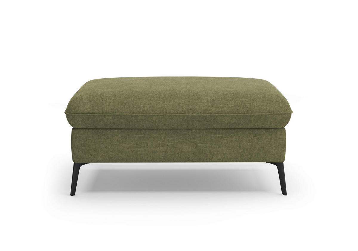HOCKER in Textil Hellgrün  - Creme/Schwarz, Konventionell, Textil/Metall (104/47/69cm) - Sit & More