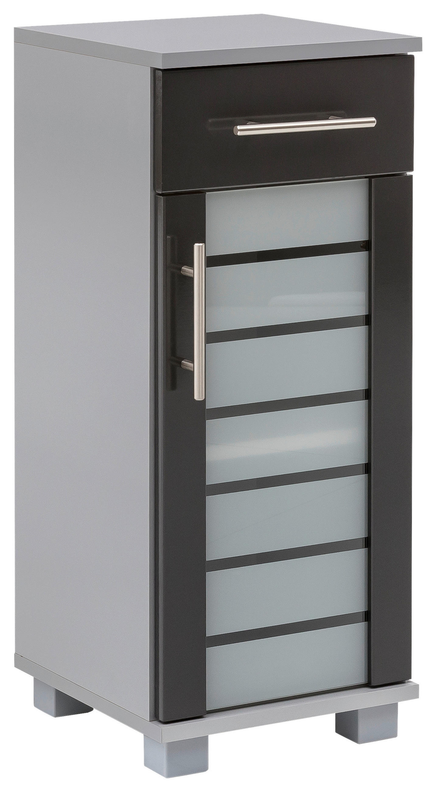 UNTERSCHRANK 30,3/75,3/32,6 cm   - Edelstahlfarben/Anthrazit, MODERN, Glas/Holzwerkstoff (30,3/75,3/32,6cm) - MID.YOU