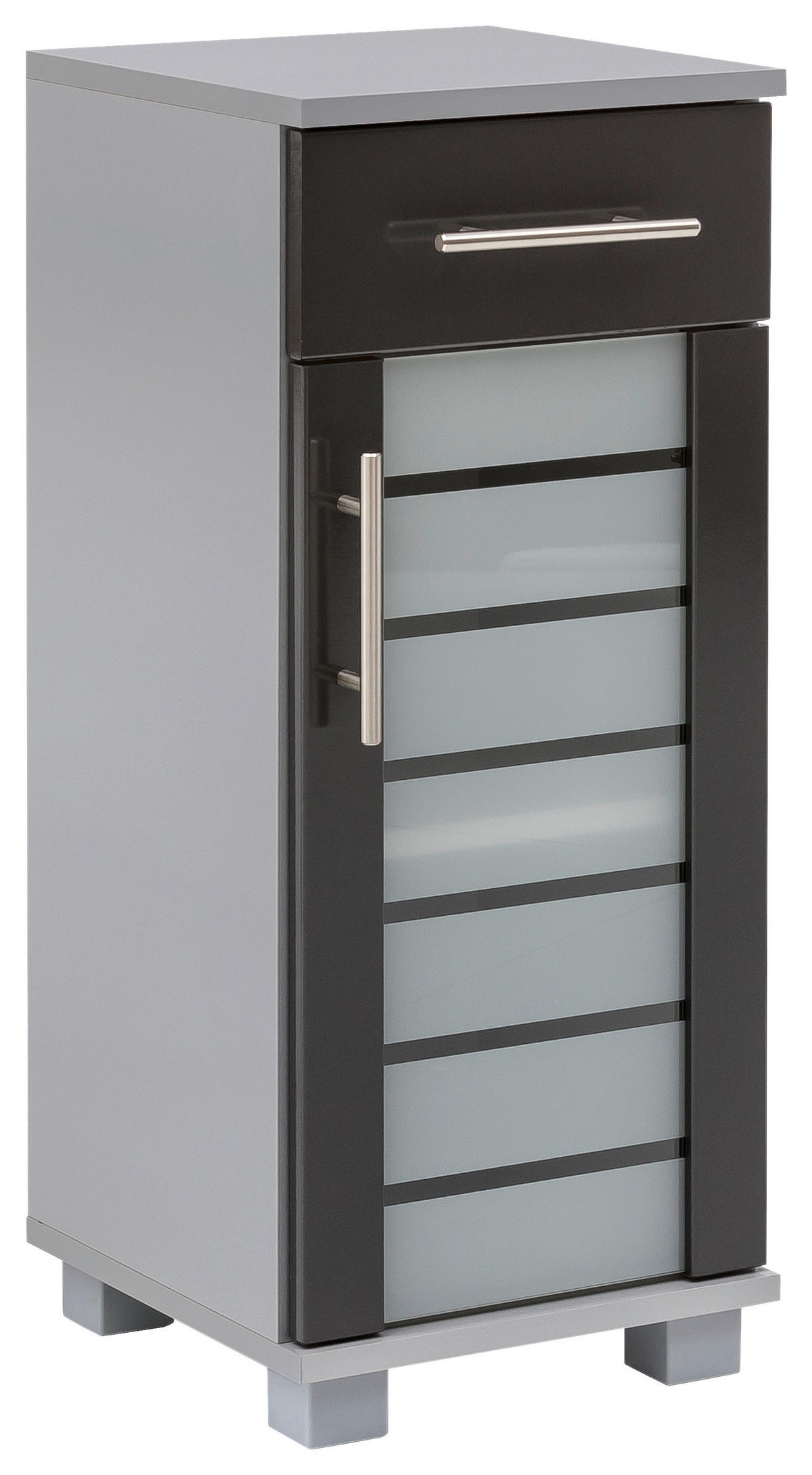 UNTERSCHRANK 30,3/75,3/32,6 cm   - Edelstahlfarben/Anthrazit, MODERN, Glas/Holzwerkstoff (30,3/75,3/32,6cm) - MID.YOU