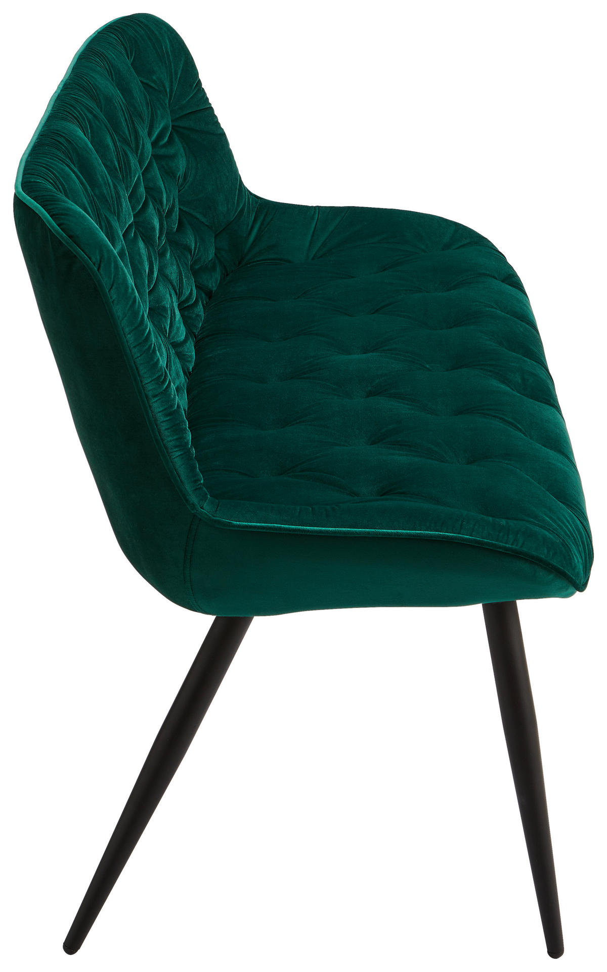 SITZBANK 160/84/69 cm Samt Grün, Schwarz Pappel Sperrholz  - Schwarz/Grün, MODERN, Holz/Textil (160/84/69cm) - Livetastic