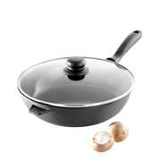 SCHMORPFANNE 28 cm - Klar/Edelstahlfarben, Basics, Glas/Kunststoff (28cm) - Homeware