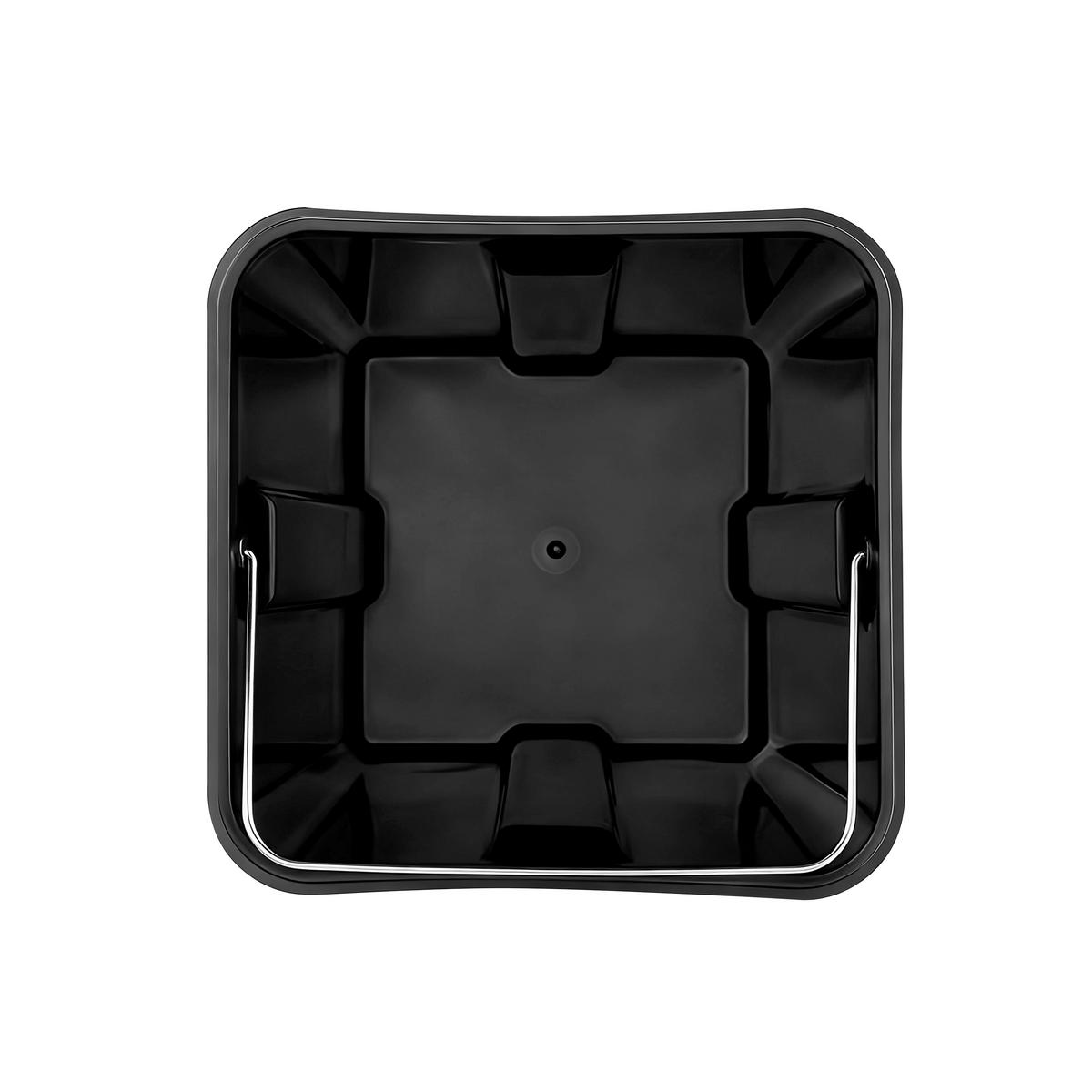 ABFALLEIMER 60 l  Metall  - Silberfarben/Schwarz, MODERN, Kunststoff/Metall (58,5/62/32cm) - MID.YOU