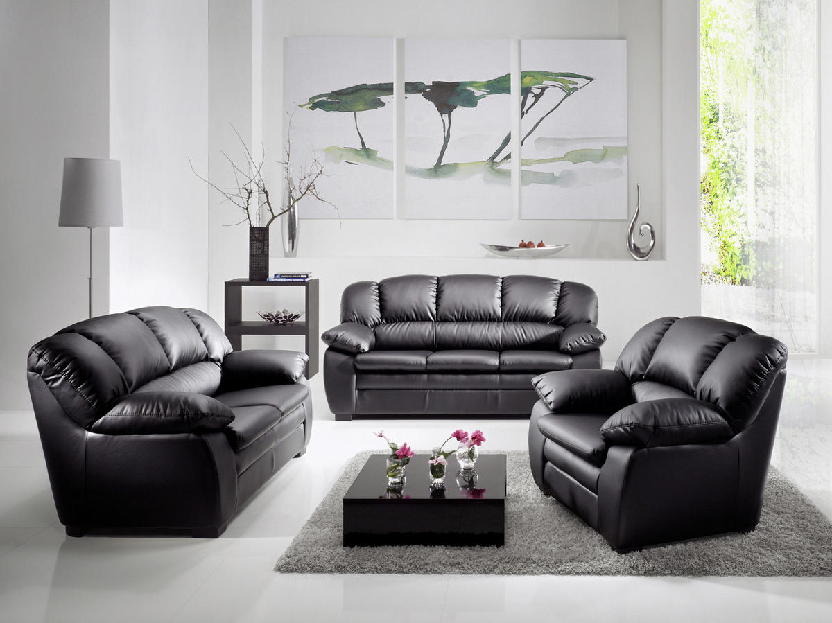 SESSEL in Lederlook Schwarz  - Schwarz, Konventionell, Kunststoff/Textil (109/88/92cm) - MID.YOU