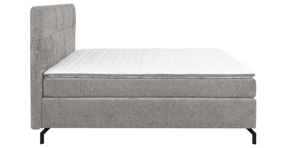 BOXSPRINGBETT 180/200 cm,  in Grau, Topper, H3 + H4 = fest + sehr fest  - Schwarz/Grau, Design, Textil/Metall (180/200cm) - Esposa
