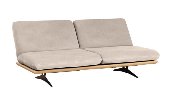 SCHLAFSOFA Palermo in Flachgewebe Sandfarben  - Sandfarben/Beige, Design, Holz/Textil (204/92/90cm) - Dieter Knoll