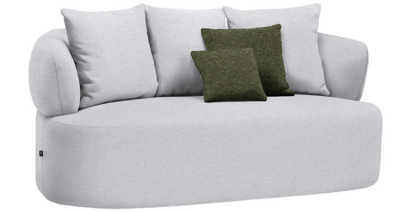 2-SITZER-SOFA in Chenille Hellgrau  - Hellgrau/Schwarz, MODERN, Kunststoff/Textil (177/86/105cm) - Hom`in