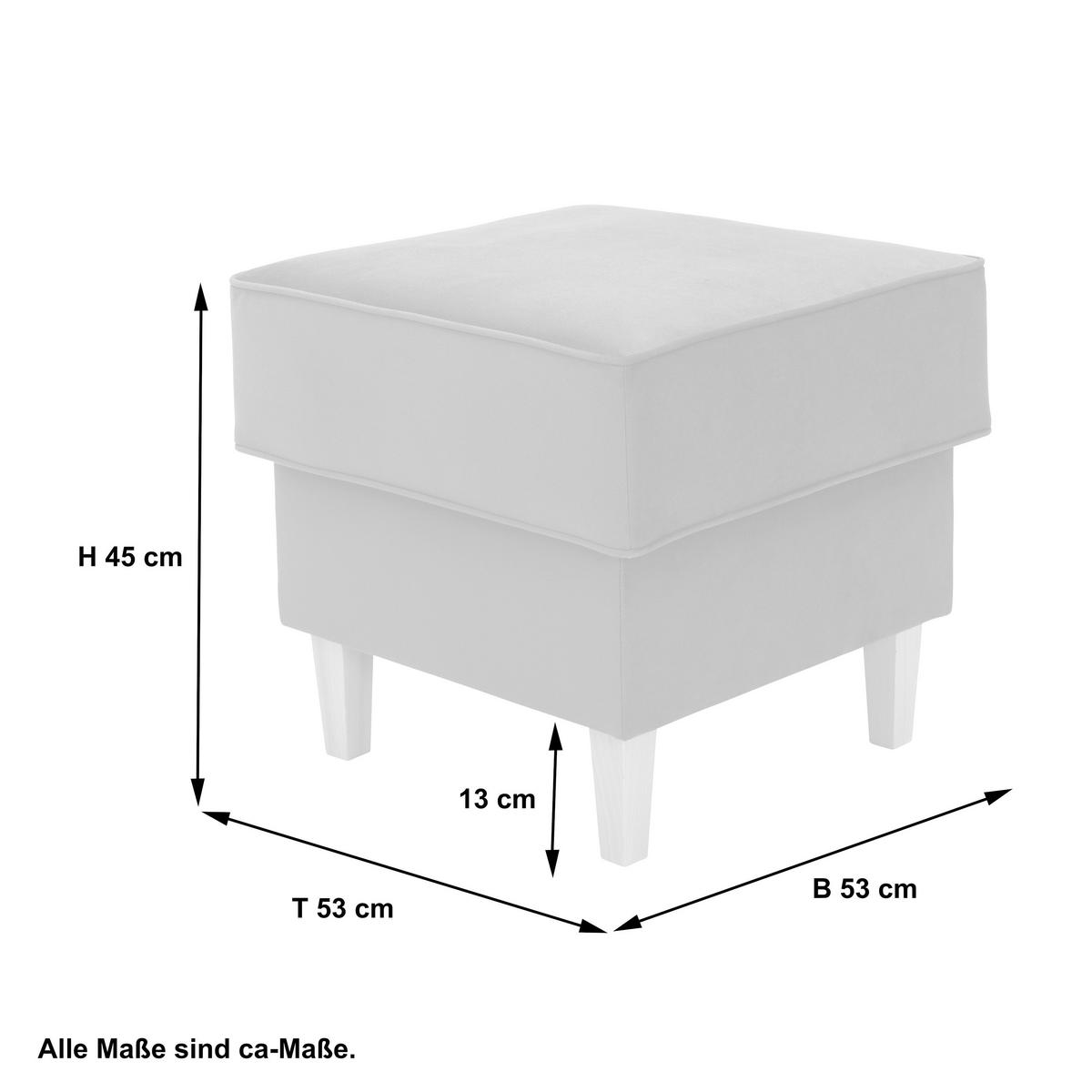 HOCKER in Textil Sandfarben  - Sandfarben/Buchefarben, Design, Holz/Textil (53/45/53cm) - Max Winzer