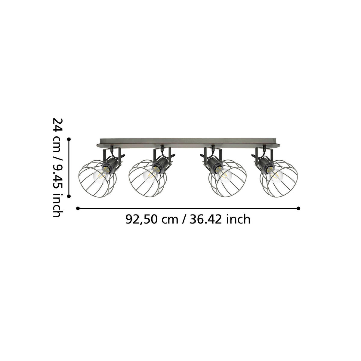 DECKENSTRAHLER Sambatello  - Silberfarben/Braun, Design, Holz/Metall (9/79,5cm) - Eglo