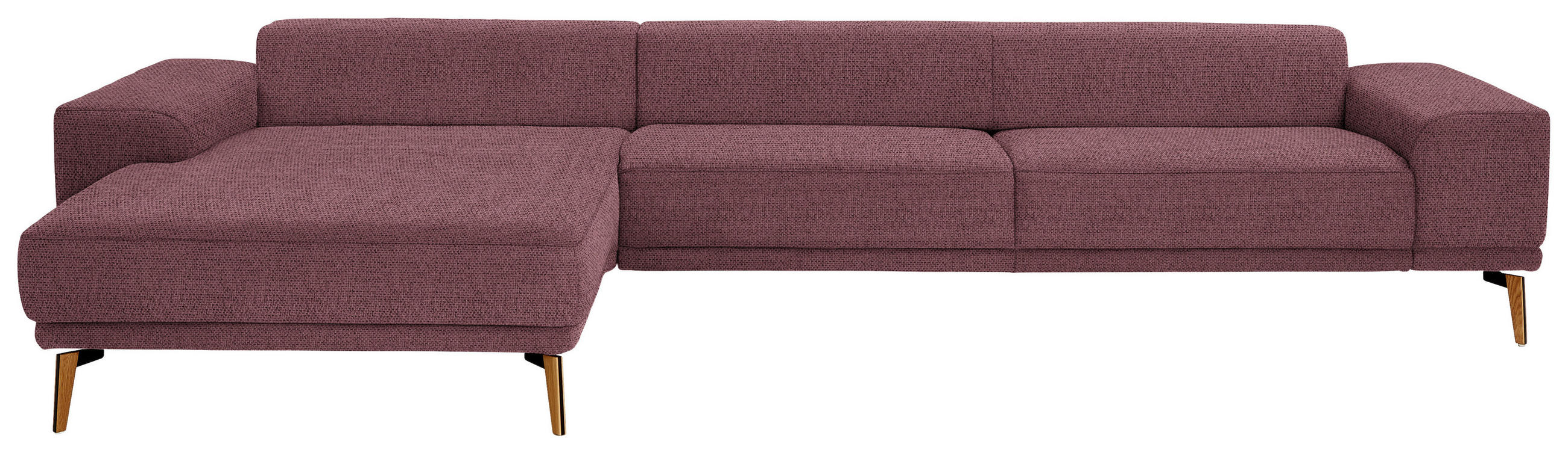 ECKSOFA in Flachgewebe Weinrot  193/334 cm  - Wildeiche/Weinrot, Design, Holz/Textil (193/334cm) - Niels Andersson