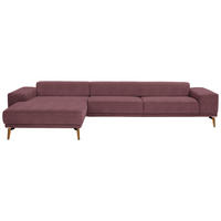 ECKSOFA in Flachgewebe Weinrot  - Wildeiche/Weinrot, Design, Holz/Textil (193/334cm) - Niels Andersson