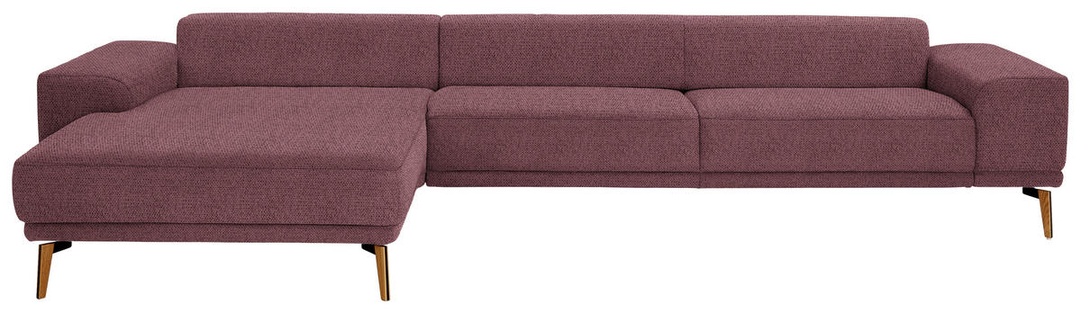 ECKSOFA in Flachgewebe Weinrot  - Wildeiche/Weinrot, Design, Holz/Textil (193/334cm) - Niels Andersson