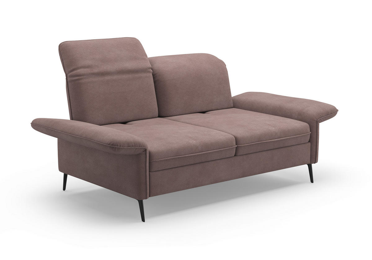 2,5-SITZER in Flachgewebe Taupe  - Taupe/Schwarz, KONVENTIONELL, Textil/Metall (189/92/123cm) - Sit & More