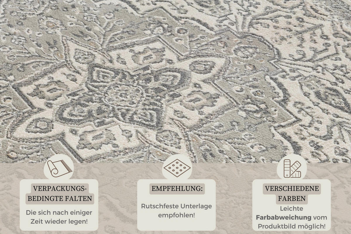 FLACHWEBETEPPICH 120/170 cm Terrain Grau  - Grau, Design, Kunststoff/Textil (120/170cm)