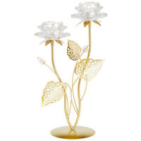 TEELICHTHALTER  - Klar/Goldfarben, LIFESTYLE, Glas/Metall (21/36/12cm) - Ambia Home