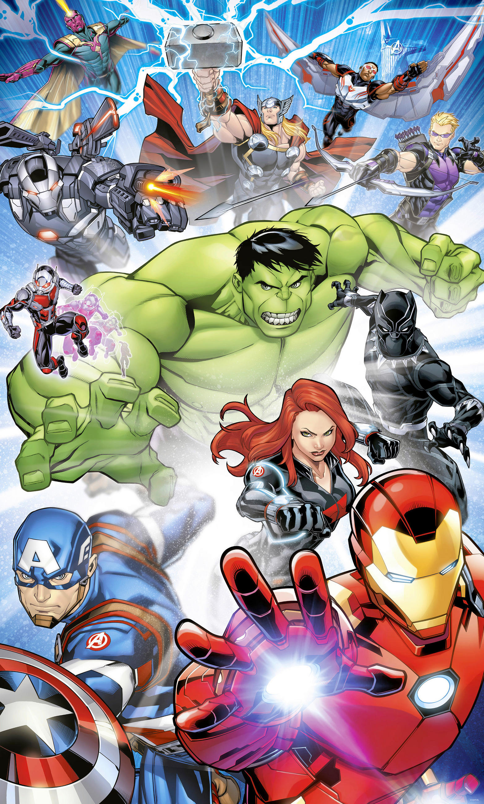 FOTOTAPETE AVENGERS PROTECT  - Naturfarben, Design, Textil (150/250cm) - Marvel