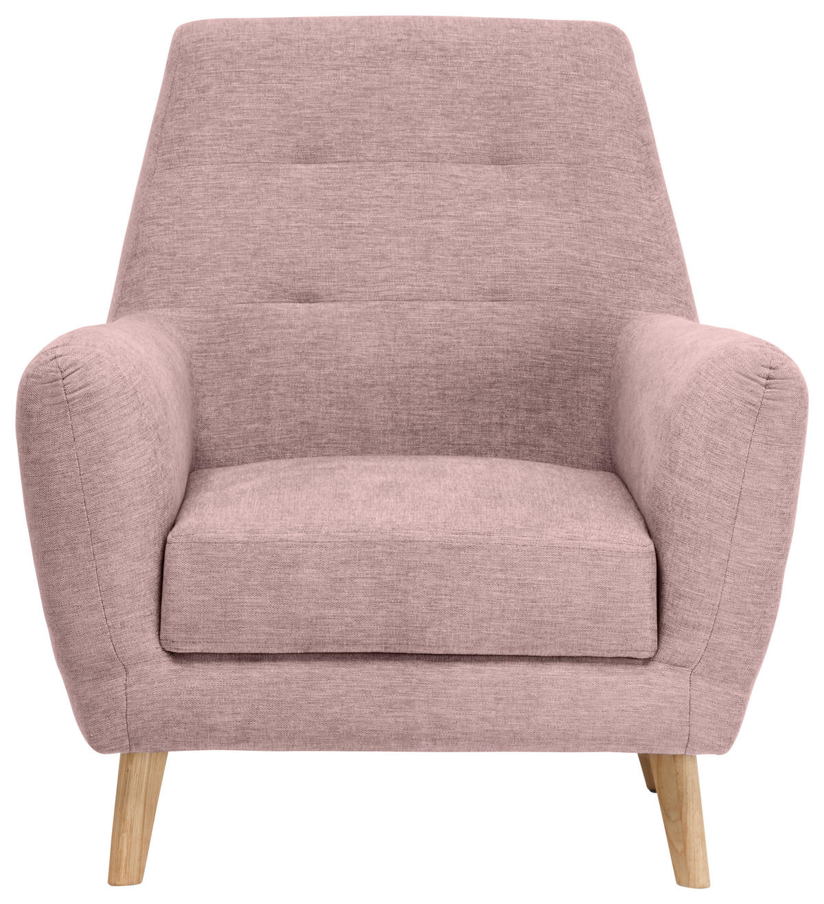SESSEL in Webstoff Rosa  - Eichefarben/Rosa, Design, Holz/Textil (90/105/84cm) - Carryhome