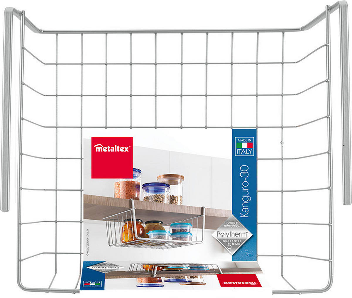 TÁROLÓKOSÁR  - szürke, Basics, fém (30/26/14cm) - Metaltex