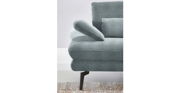 ECKSOFA in Chenille Blaugrau 310/180 cm - Blaugrau/Schwarz, Design, Textil/Metall (310/180cm) - Dieter Knoll