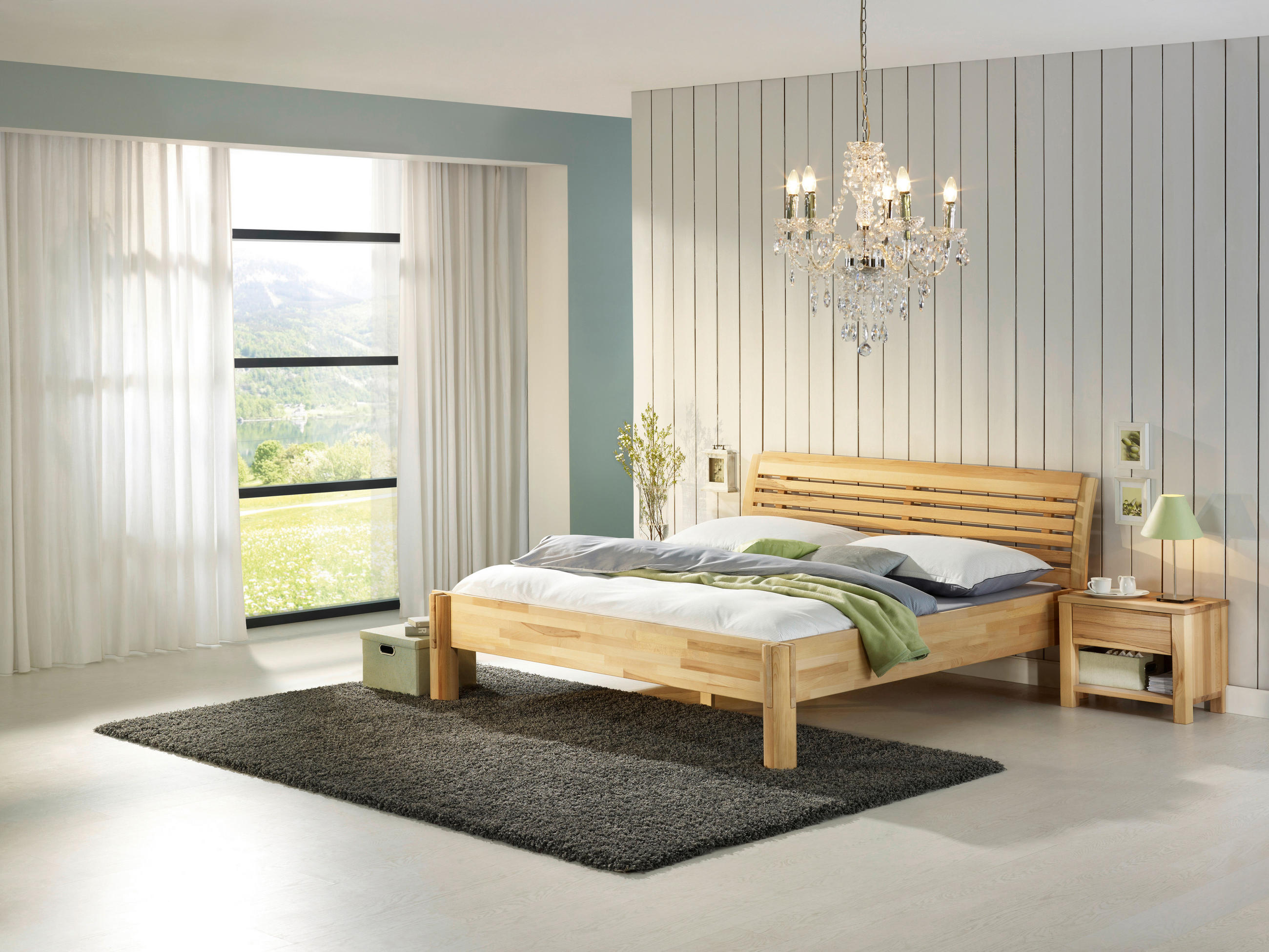 NACHTSCHRANK 60/47/38 cm Wildeiche massiv - Eichefarben, Natur, Holz (60/47/38cm) - Linea Natura