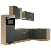 ECKKÜCHE 280/170 cm  in Grau, Eiche San Remo  - Edelstahlfarben/Eiche San Remo, MODERN, Holzwerkstoff/Metall (280/170cm) - FlexWell