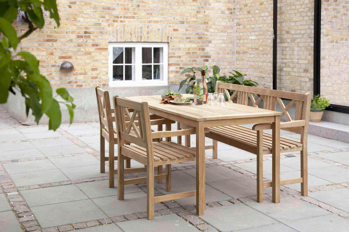 GARTENBANK Naturfarben  - Naturfarben/Teakfarben, Natur, Holz (58/89/150cm) - Gardenson