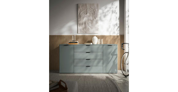 SIDEBOARD in 180/90/40 cm - Salbeigrün/Schwarz, Basics, Holzwerkstoff/Kunststoff (180/90/40cm) - Carryhome