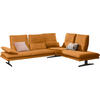 ECKSOFA in Mikrofaser Orange  - Schwarz/Orange, Design, Textil/Metall (284/224cm) - Chilliano