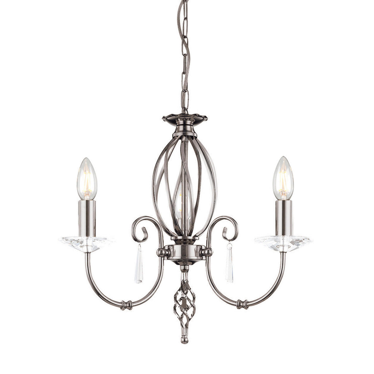 TAKKRONA 38/50 cm  - nickelfärgad, Klassisk, metall (38/50cm) - Elstead Lighting
