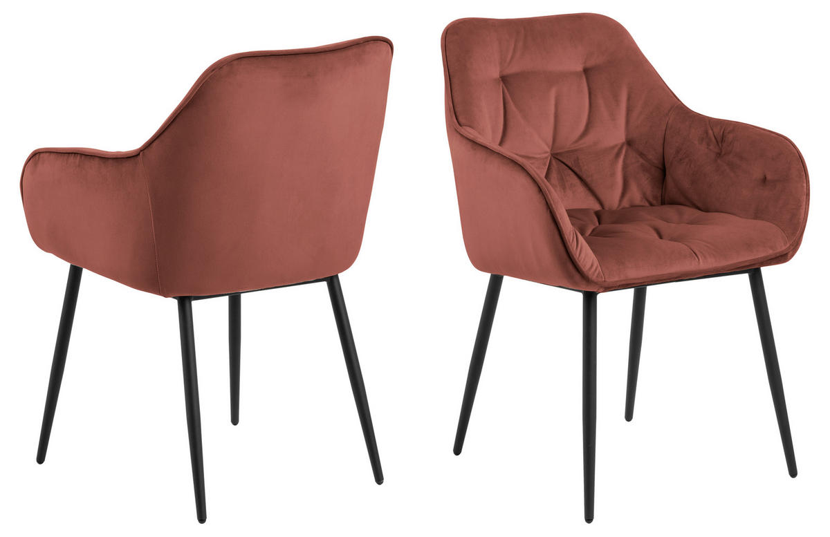 NASLANJAČ, kovina, tekstil barve korale, črna  - barve korale/črna, Trend, kovina/tekstil (58/83/55cm) - Livetastic