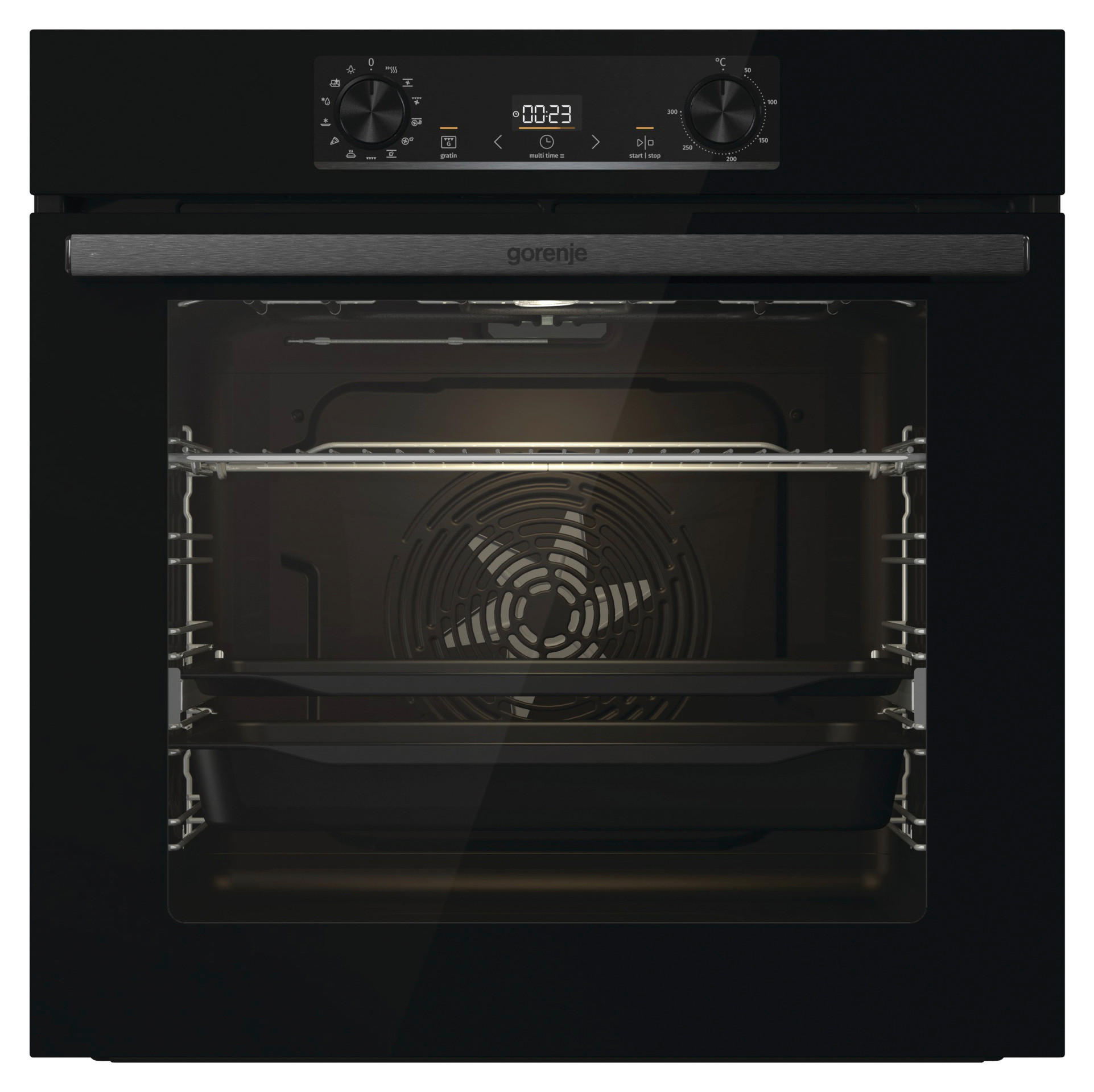 BACKOFENSET BLACK PEPPER SIB  - Schwarz, Basics, Glas/Metall (59,5/59,5/56,4cm) - Gorenje