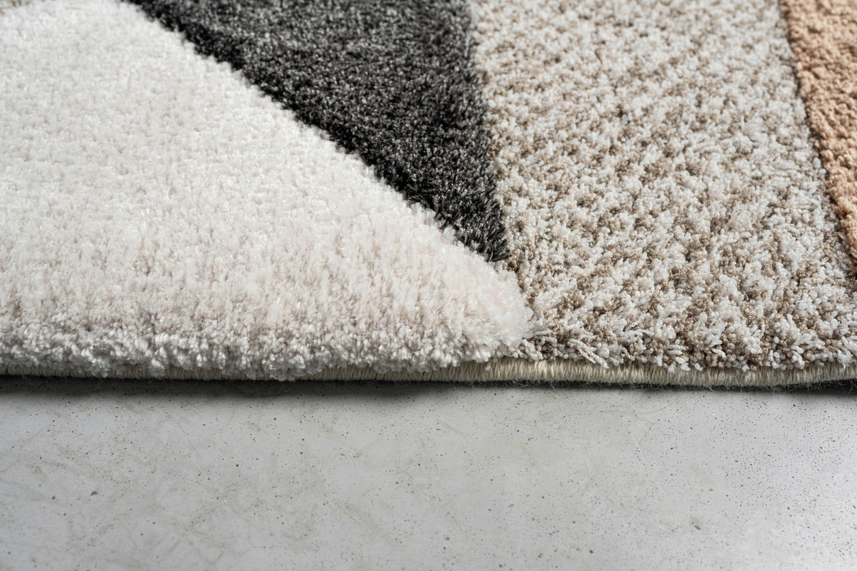 WEBTEPPICH  Wohnzimmer 160/230 cm Masai Braun, Creme, Schwarz  - Creme/Schwarz, Basics, Kunststoff/Textil (160/230cm) - Novel