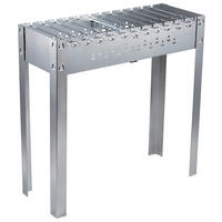 SCHASCHLIKGRILL MAGNAL XL  Silberfarben  - Silberfarben, KONVENTIONELL, Metall (80/80/30cm) - Ambia Garden