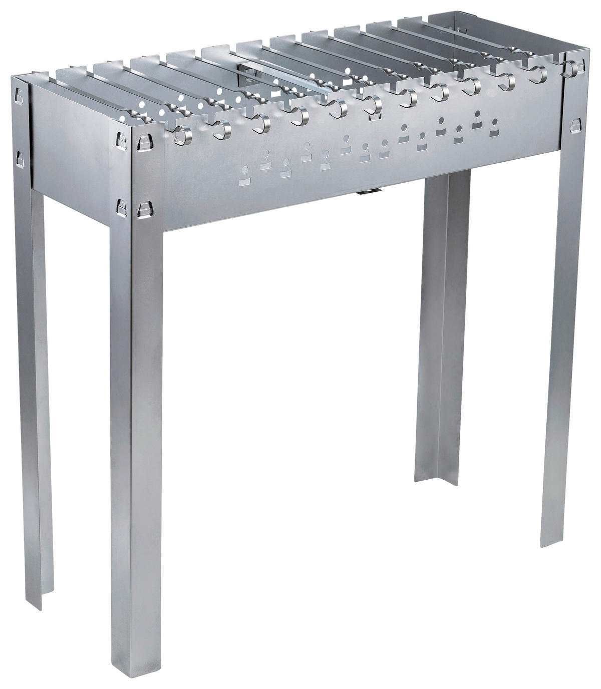 SCHASCHLIKGRILL MAGNAL XL  Silberfarben  - Silberfarben, KONVENTIONELL, Metall (80/80/30cm) - Ambia Garden