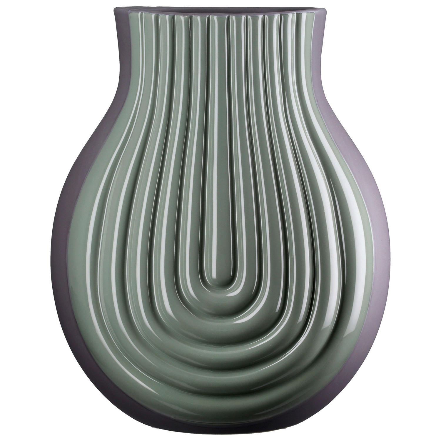 DEKOVASE  - Graublau/Mintgrün, Basics, Keramik (25/31/14cm)