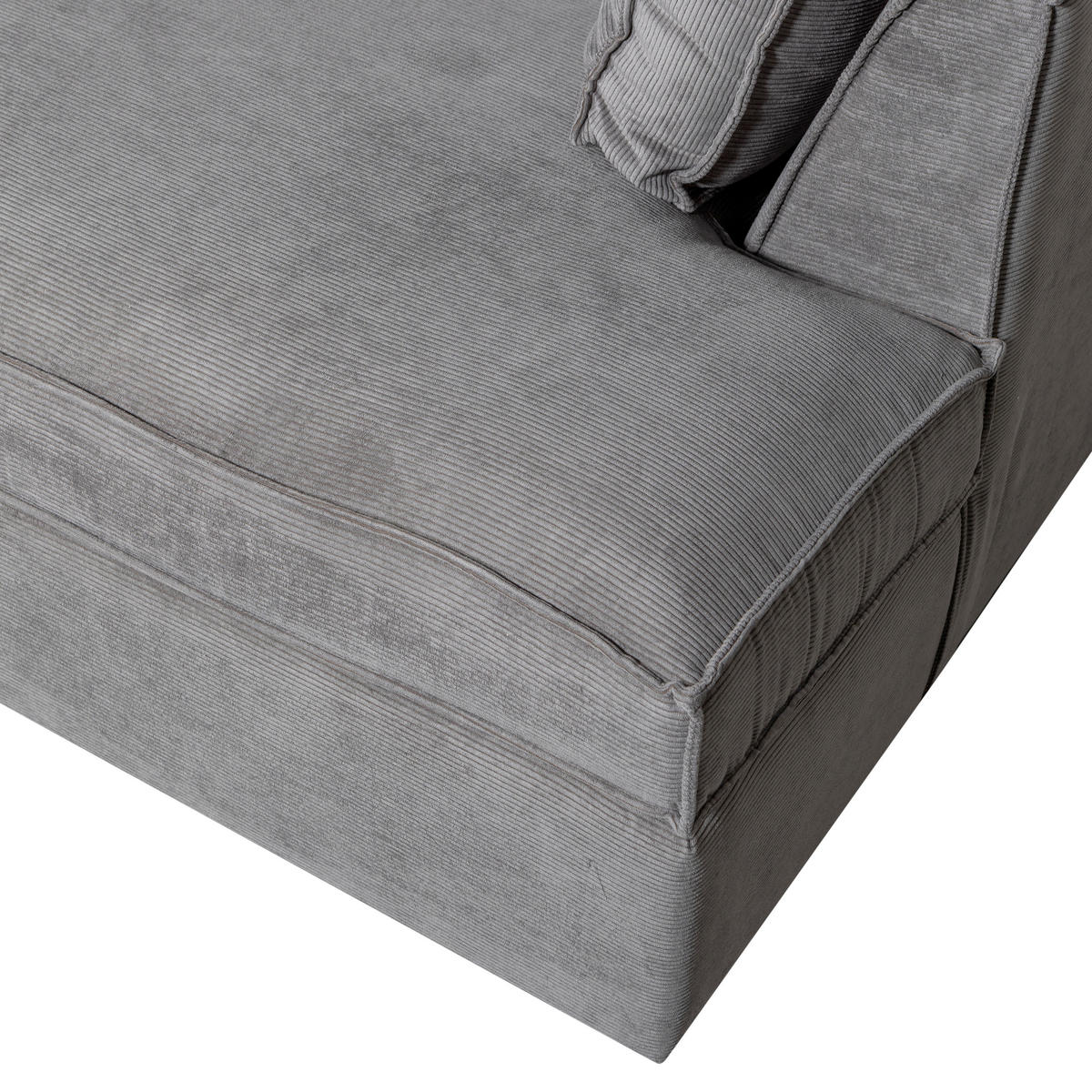 ECKSOFA Thomas in Cord Dunkelgrau  283/197 cm  - Dunkelgrau/Schwarz, Design, Kunststoff/Textil (283/197cm) - Livetastic