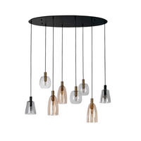 HÄNGELEUCHTE Divine 120/35/140 cm   - Multicolor/Schwarz, LIFESTYLE, Glas/Metall (120/35/140cm) - Searchlight