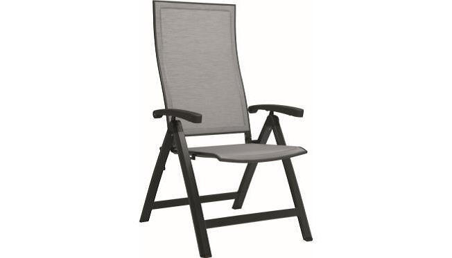 GARTENKLAPPSESSEL Aluminium Anthrazit, Silberfarben  - Anthrazit/Silberfarben, Design, Textil/Metall (63/115/71cm) - Stern