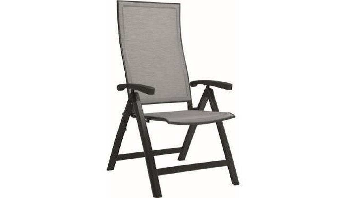 GARTENKLAPPSESSEL Aluminium Anthrazit, Silberfarben  - Anthrazit/Silberfarben, Design, Textil/Metall (63/115/71cm) - Stern