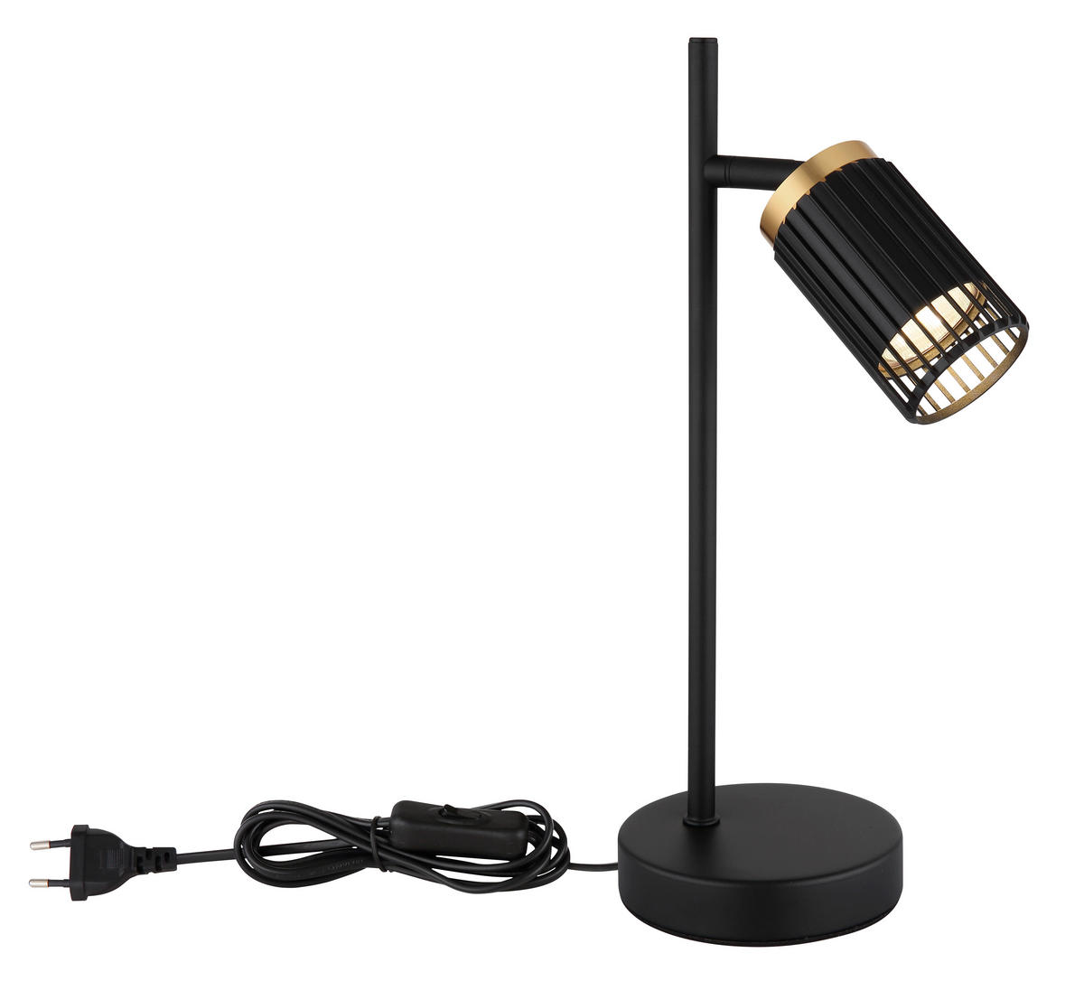 TISCHLEUCHTE KORBEN 16,5/12/35 cm   - Goldfarben/Schwarz, Design, Kunststoff/Metall (16,5/12/35cm) - Globo