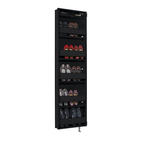 SCHUHSCHRANK 50/195/18 cm  - Anthrazit, Design, Glas/Holzwerkstoff (50/195/18cm) - Xora