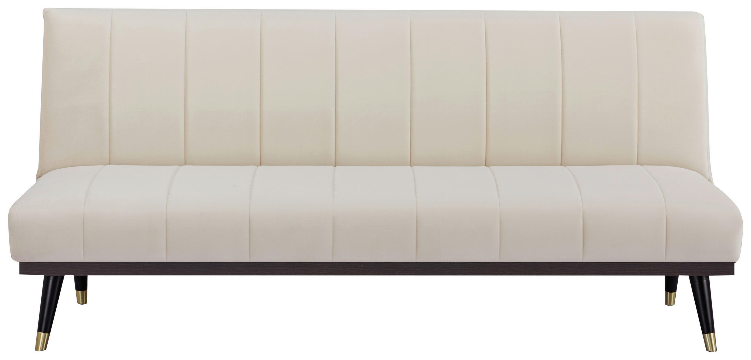 SCHLAFSOFA in Velours Creme  - Creme/Schwarz, MODERN, Holz/Textil (181/82/83cm) - MID.YOU