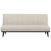 SCHLAFSOFA  in Velours Creme  - Creme/Schwarz, MODERN, Holz/Textil (181/82/83cm) - MID.YOU