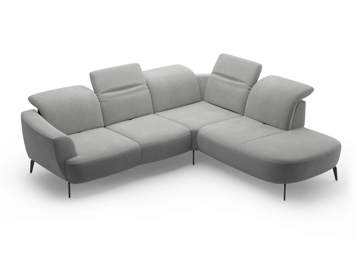ECKSOFA in Mikrofaser Grau  - Schwarz/Grau, Konventionell, Textil/Metall (300/267cm) - Sit & More