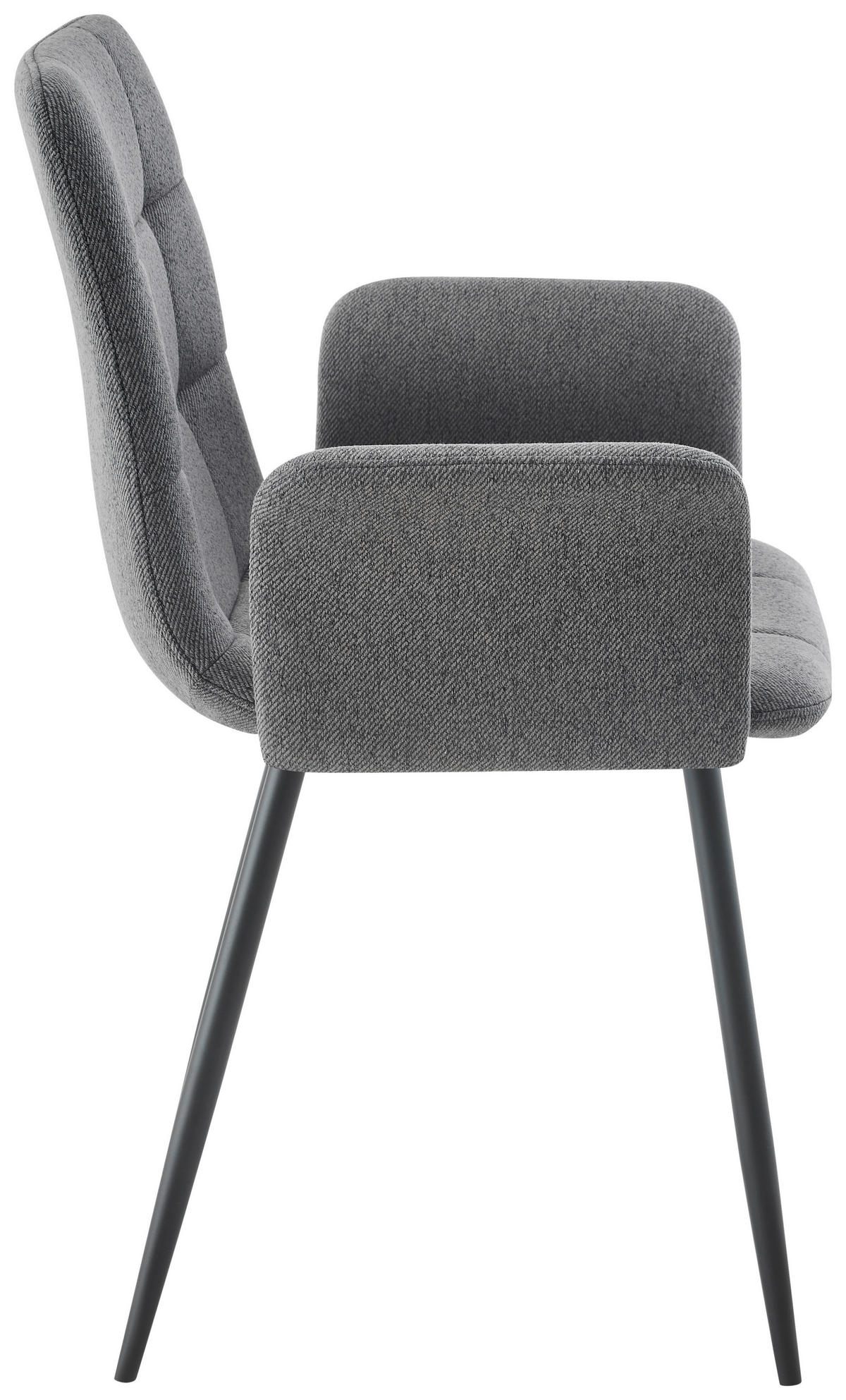 ARMLEHNSTUHL  in Eisen Webstoff  - Dunkelgrau/Schwarz, MODERN, Textil/Metall (59/87,5/54,5cm) - Stylife