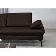 ECKSOFA in Echtleder Braun  - Schwarz/Braun, Design, Leder/Metall (157/325cm) - Dieter Knoll